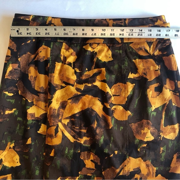 NWT New York & Company Brown & Gold Pencil Skirt Knee-Length Size 14 - Picture 4 of 9